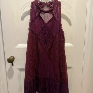 Free People Deep Purple Lace Dress